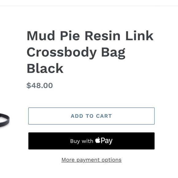 Mud Pie Black crossbody bag/purse with resin link accents. Never used NWOT - Picture 3 of 9